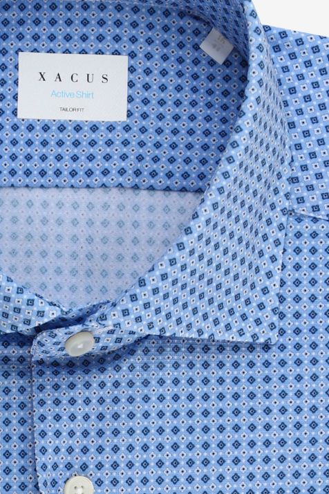Men's Shirt Xacus Regular Semi-plain 86% poliammide 14% elastan  collar French Long sleeve