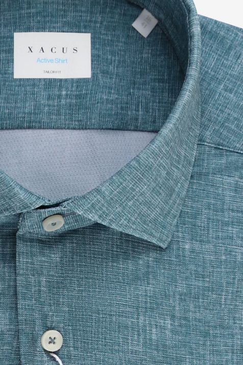 Men's Shirt Xacus Regular Plain 85% poliammide 15% elastam collar French Long sleeve