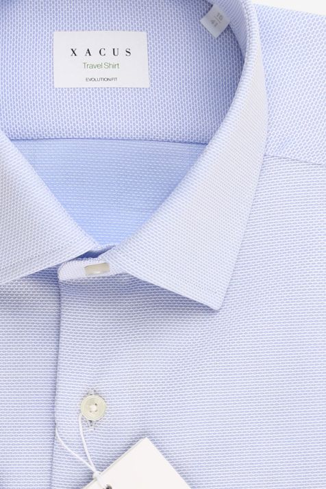 Hemd Herren Xacus Classic Bügelfreie Halb Unifarben 100% Baumwolle kragen Französisch Lange Ärmel