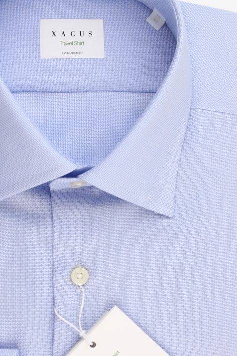 Chemise Homme Xacus Classic Sans Repassage Partiellement  100% coton col Italien Manche longue