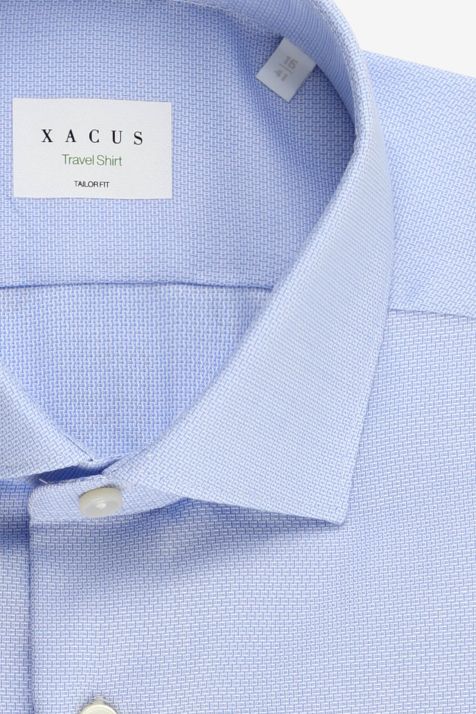 Camisa Hombre Xacus Regular No Plancha Diseño  100% algodón cuello Francés Manga larga