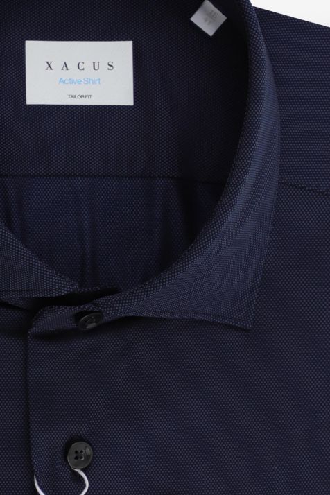 Hemd Herren Xacus Regular Einfarbig 87 % Polyamid, 13 % Elastan kragen Französisch Lange Ärmel