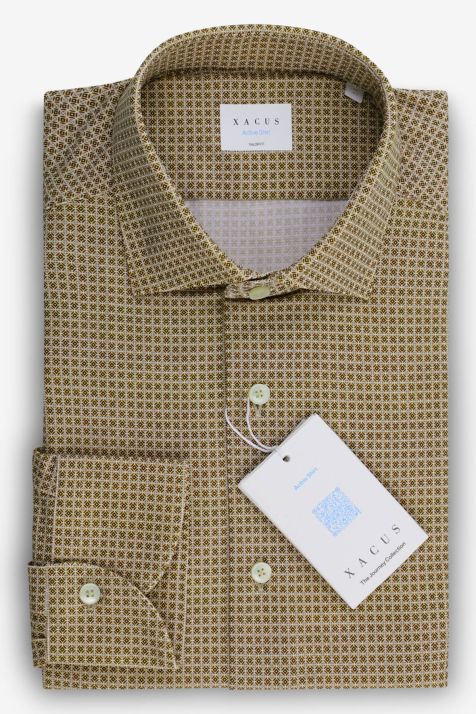Men's Shirt Xacus Regular Semi-plain 86%  polyamide 14% elastane collar French Long sleeve