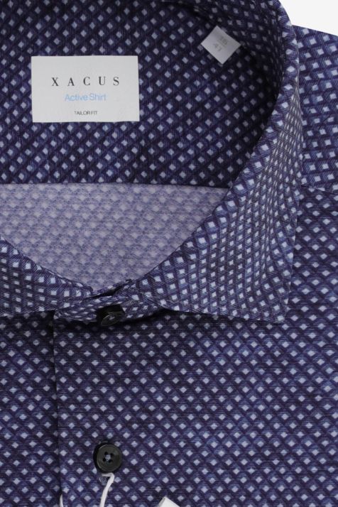Men's Shirt Xacus Regular Plain 86%  polyamide 14% elastane collar French Long sleeve