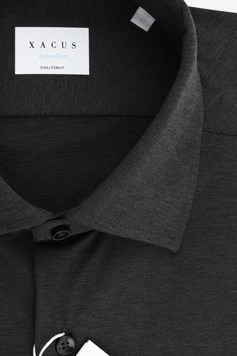 Men's Shirt Xacus Classic Plain 86%  polyamide 14% elastane collar French Long sleeve