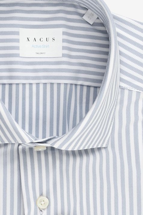 Men's Shirt Xacus Regular Stripe 86%  polyamide 14% elastane collar French Long sleeve