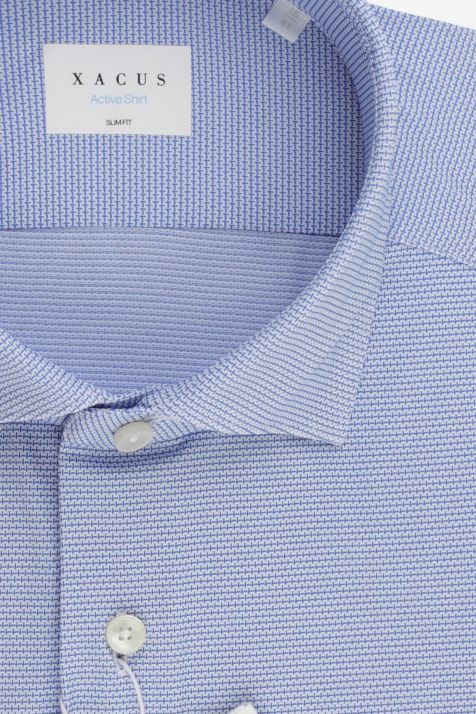 Camisa Hombre Xacus Slim Diseño  87% poliamida 13% elastano cuello Francés Manga larga