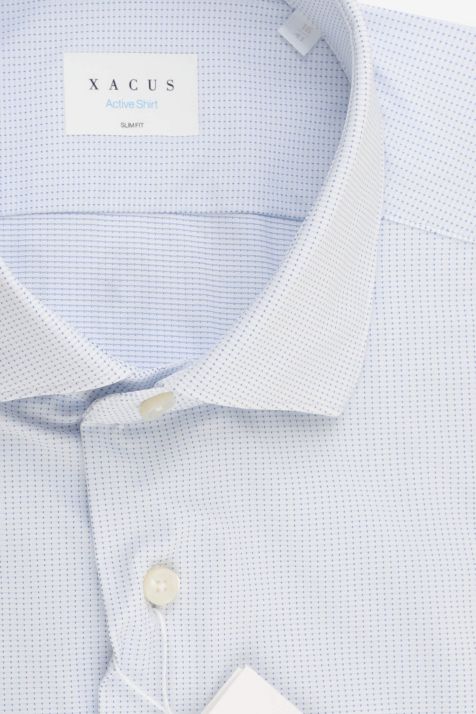 Men's Shirt Xacus Slim Semi-plain 85% poliammide 15% elastam collar French Long sleeve