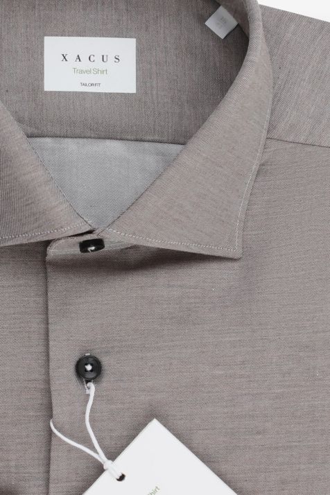 Men's Shirt Xacus Regular Not Iron Plain 100% cotton collar French Long sleeve