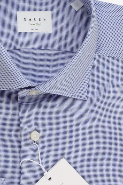 Camisa Hombre Xacus Regular No Plancha Lisa 100% algodón cuello Francés Manga larga