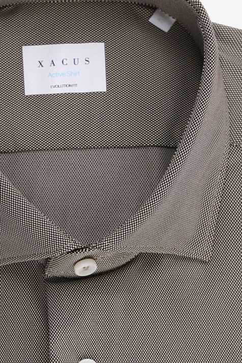 Men's Shirt Xacus Classic Semi-plain  87% polyamide 13% elastane collar French Long sleeve
