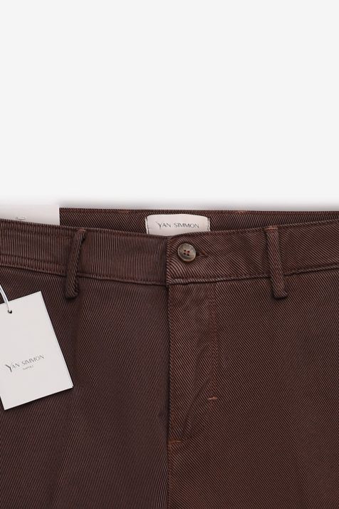 Hose Herren Yan Simmon Chinos Slim Streifen 98 % Baumwolle, 2 % E-Leder