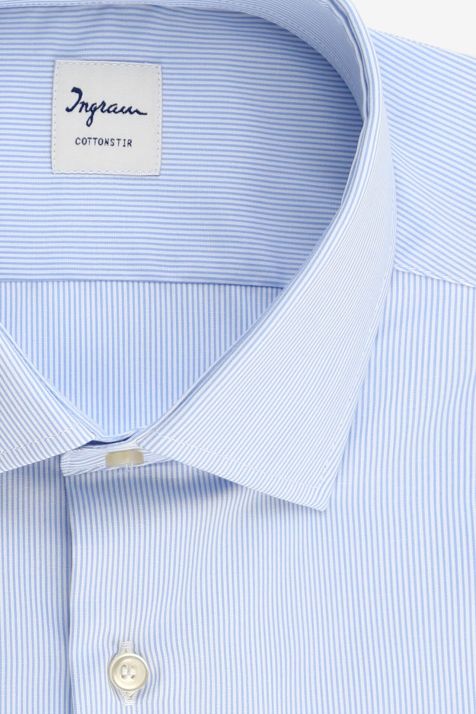 Men's Shirt Ingram Regular Not Iron Stripe 100% cotton collar French Long sleeve
