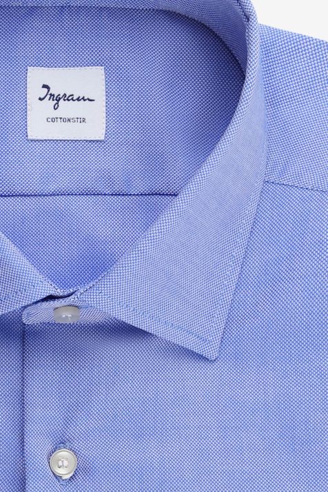 Chemise Homme Ingram Regular Sans Repassage Uni 100% coton col Italien Manche longue