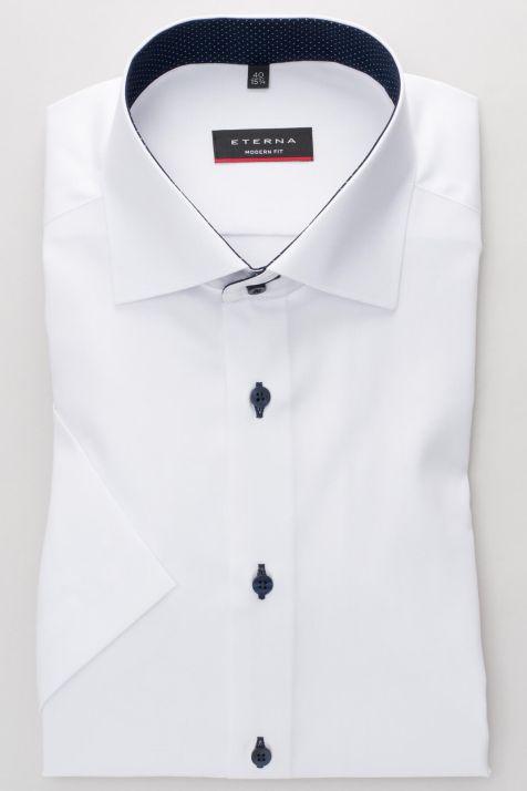 Camisa Hombre Eterna Classic No Plancha cuello Italiano Manga corta