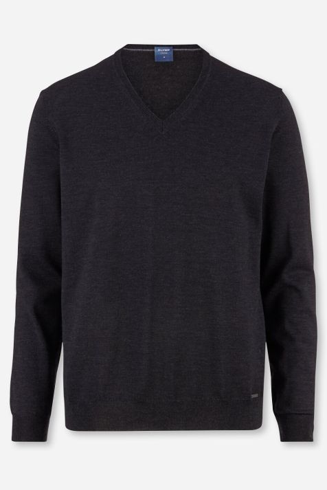 Men's Knitwear Olymp V neck Classic Plain 100% wool