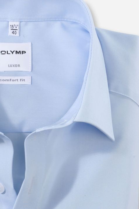 Men's Shirt Olymp Comfort Not Iron Plain collar Italian Short sleeve