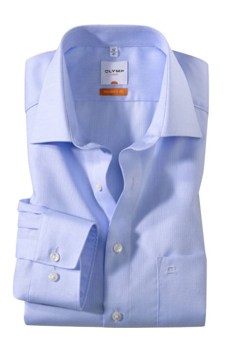 Camisa Hombre Olymp Classic No Plancha Lisa cuello Italiano Manga larga