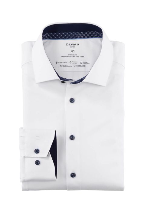 Men's Shirt Olymp Classic Plain collar French Long sleeve