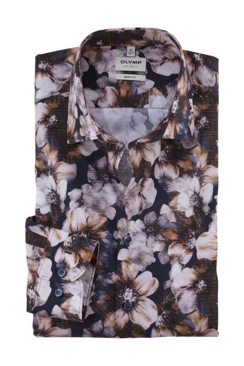 Men's Shirt Olymp Regular Patterned collar French Long sleeve