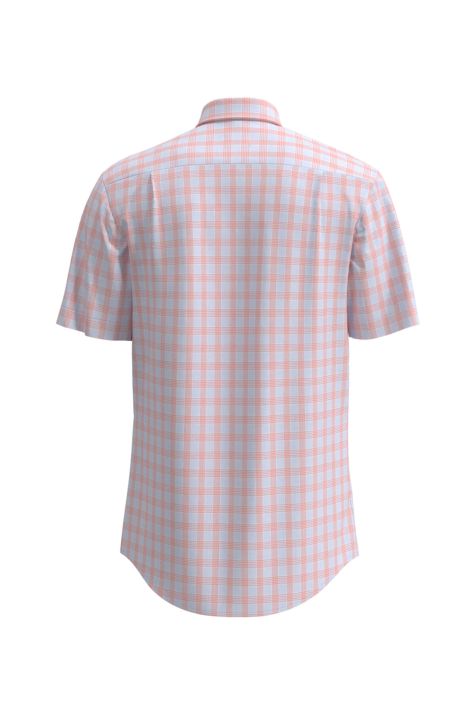 Men's Shirt Seidensticker Regular Not Iron Check collar Button down Short sleeve