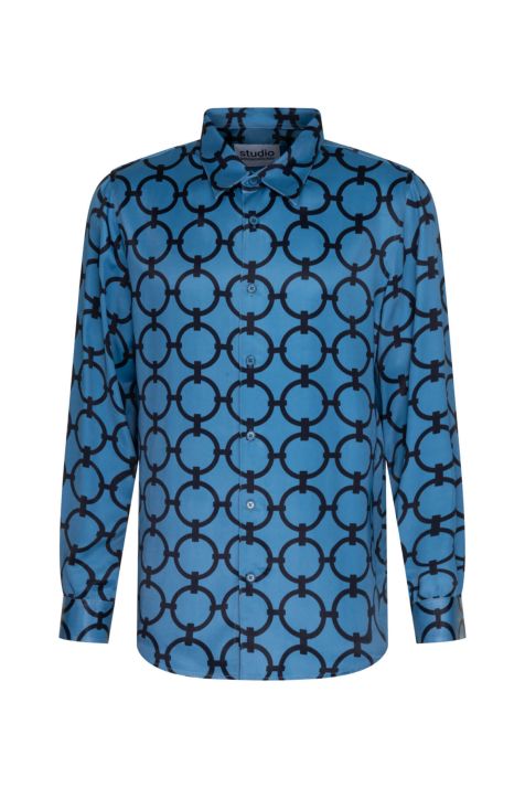 Men's Shirt Seidensticker Regular Not Iron Patterned collar Italian Long sleeve