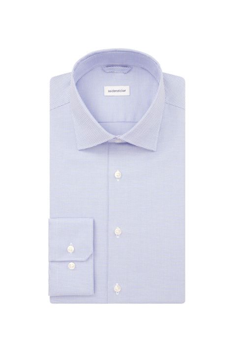 Camisa Hombre Seidensticker Slim No Plancha Lisa cuello Italiano Manga larga