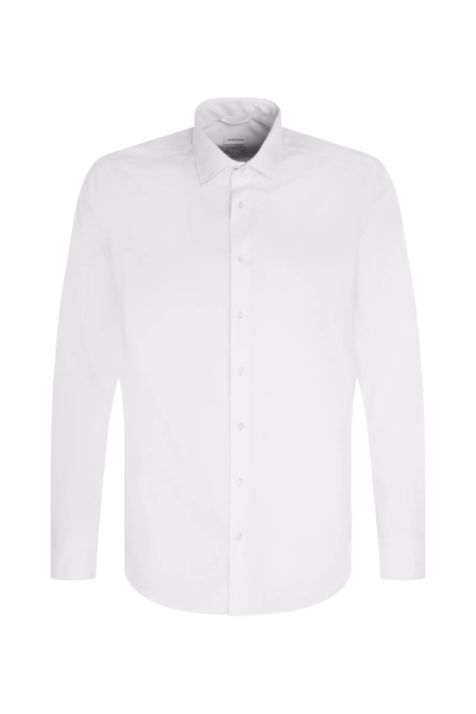 Men's Shirt Seidensticker Slim Plain collar Italian Long sleeve