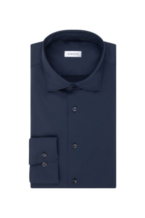 Men's Shirt Seidensticker Slim Plain collar Italian Long sleeve
