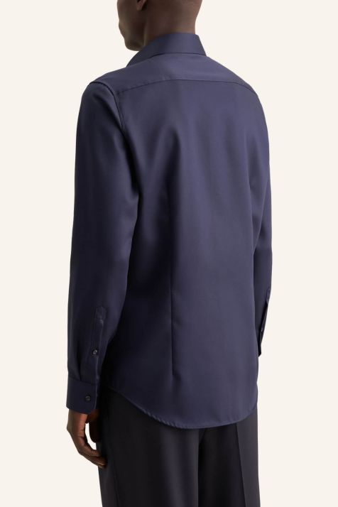 Men's Shirt Seidensticker Regular Not Iron Plain collar Italian Long sleeve