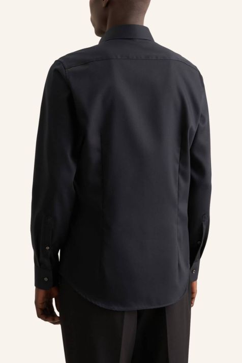 Men's Shirt Seidensticker Regular Not Iron Plain collar Italian Long sleeve