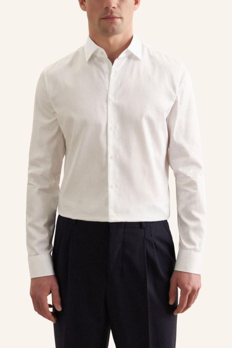 Chemise Homme Seidensticker Slim Sans Repassage Uni col Classique Manche longue