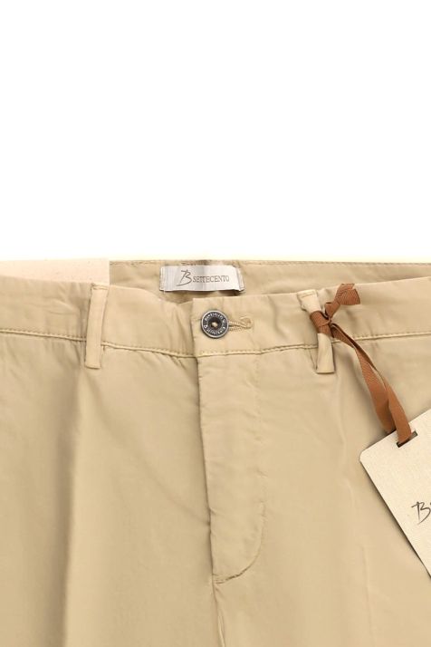 Men's Trouser B-Settecento Bermuda Slim Plain 97% cotton 3% elastan