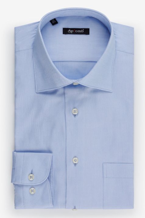 Men's Shirt Aplomb Classic Plain 100% cotton collar Italian Long sleeve