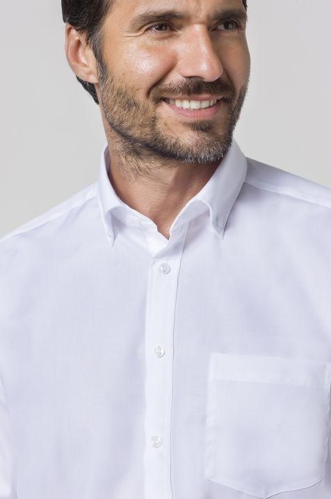 Men's Shirt Seidensticker Classic Not Iron Plain 100% cotton collar Button down Short sleeve