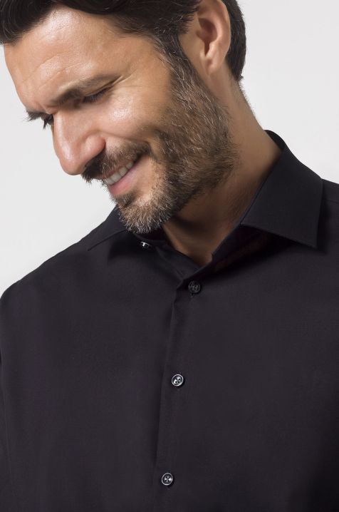 Men's Shirt Seidensticker Regular Not Iron Plain 100% cotton collar Italian Long sleeve