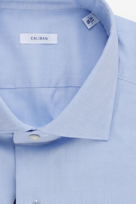 Chemise Homme Caliban Regular Uni 100% coton col Italien Manche longue