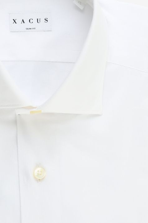 Camisa Hombre Xacus Slim Lisa 100% algodón cuello Francés Manga larga