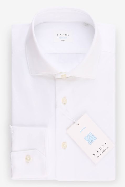 Camisa Hombre Xacus Slim Lisa 85% poliamida 15% elastano cuello Francés Manga larga