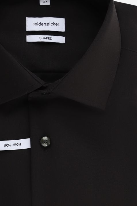 Men's Shirt Seidensticker Regular Not Iron Plain 100% cotton collar Italian Long sleeve