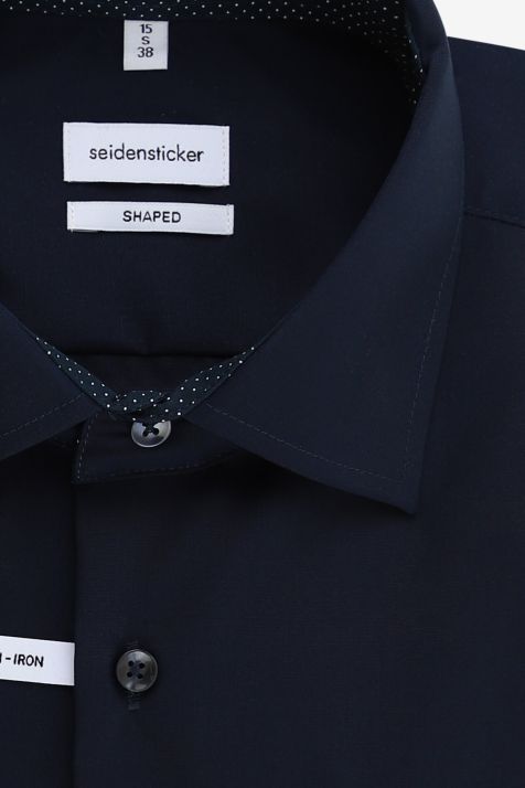 Men's Shirt Seidensticker Regular Not Iron Plain 100% cotton collar Italian Long sleeve