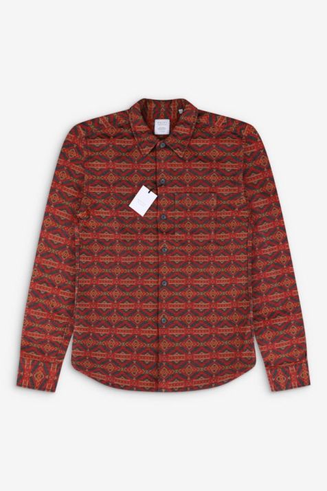 Men's Shirt Xacus Regular Patterned 100% cotton collar Italian Long sleeve