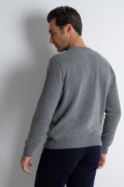 Strickwaren Herren Telayo Rundhalsausschnitt Slim Einfarbig 40 % Wolle, 30 % Vi, 20 % Pa, 10 % Kaschmir