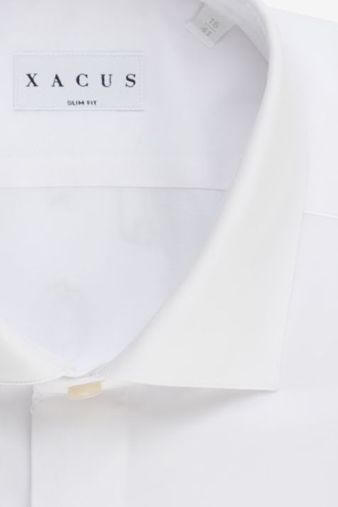 Camisa Hombre Xacus Slim Lisa 100% algodón cuello Francés Manga larga