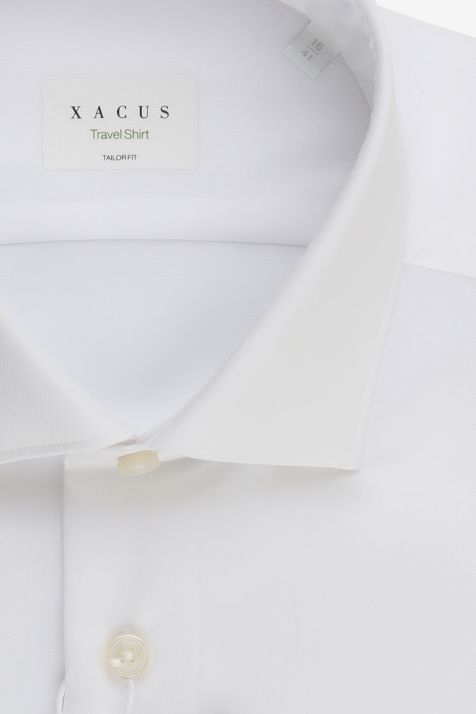Camisa Hombre Xacus Regular No Plancha Lisa 100% algodón cuello Francés Manga larga