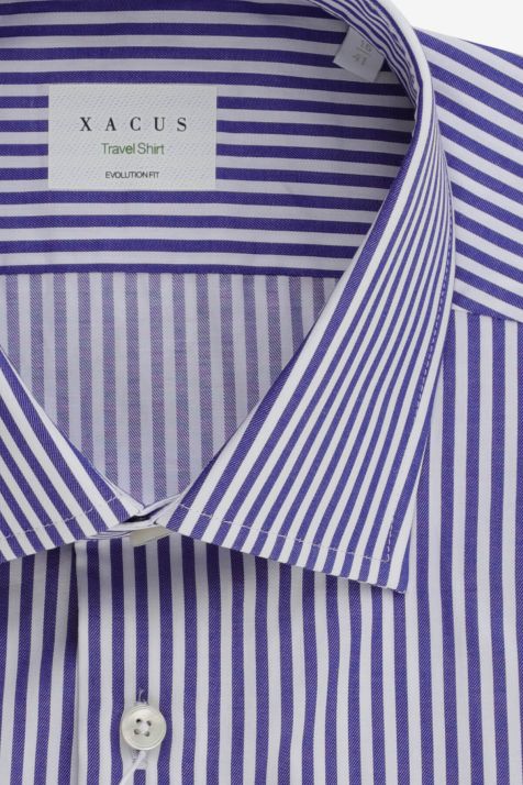 Men's Shirt Xacus Classic Not Iron Stripe 100% cotton collar French Long sleeve