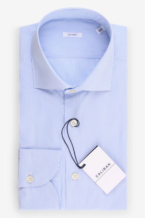 Chemise à Rayures Fines Homme Manches Longues - Style Décontracté Coupe Ajustée