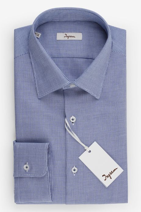 slim fit dress slacks Non-Iron Cotton Gingham Dress Shirt with Contrast Trim main image 1