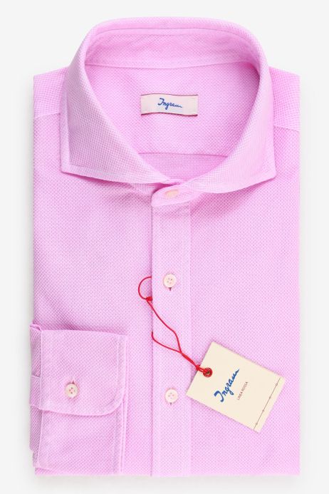 slim fit dress slacks Men's Solid Pink Long Sleeve Dress Shirt, Stain Repellent, Wrinkle Resistant