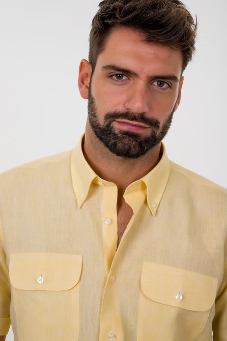 Acheter chemise à manches longues jaune hommes: choisir chemises à